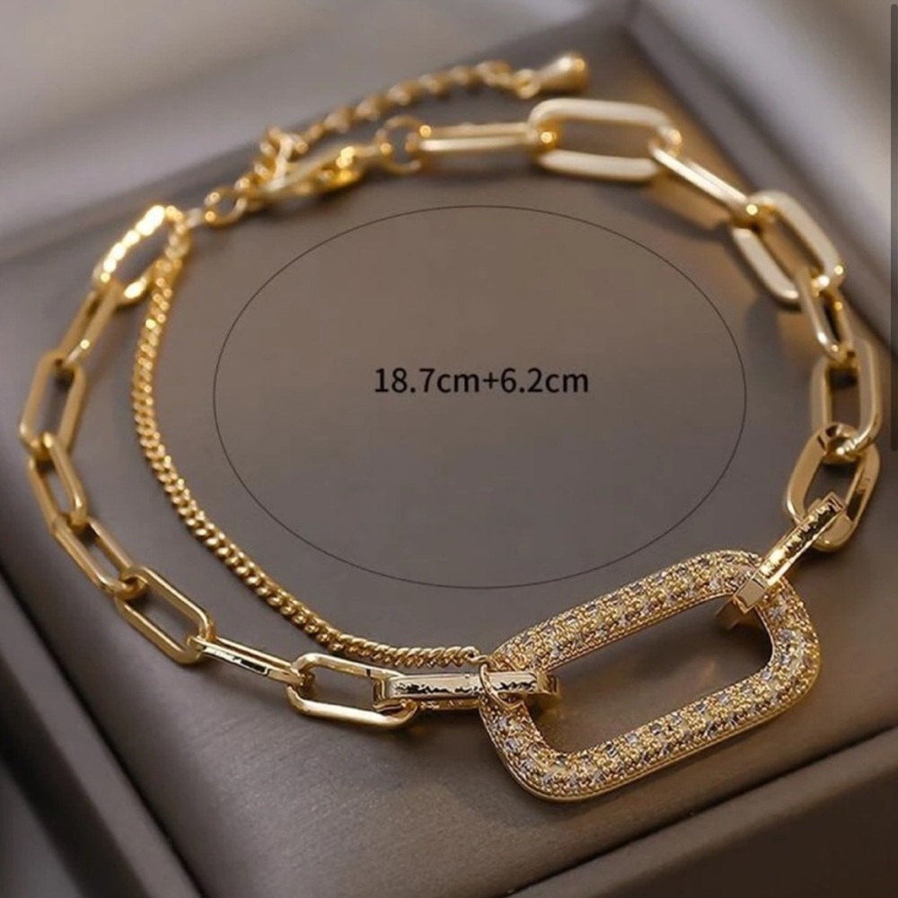 Gold Rhinestone Bracelet - Picture 2 of 2